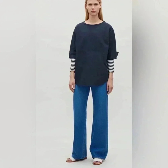 COS Shirt Hem Jumper Blouse XS Blue - Picture 1 of 10